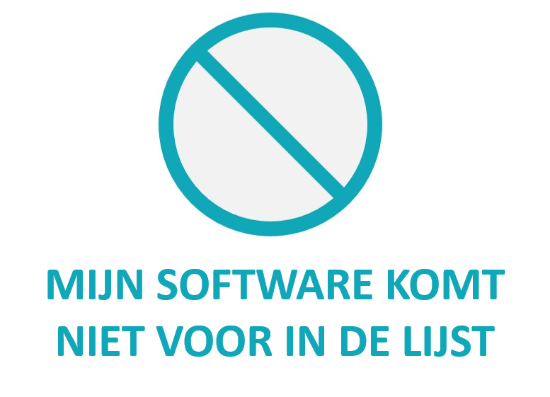 Mijn software komt niet voor